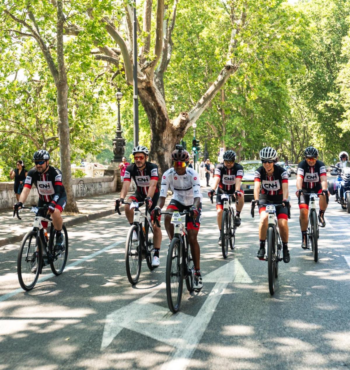 Bike riders in a race.