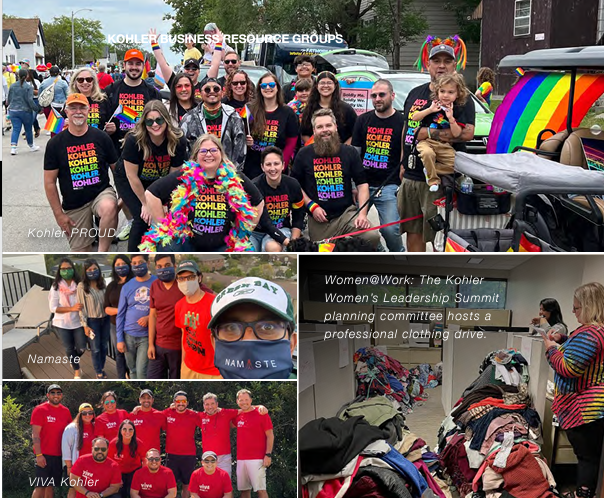 Collage of four pictures of different BRG groups at Kohler.