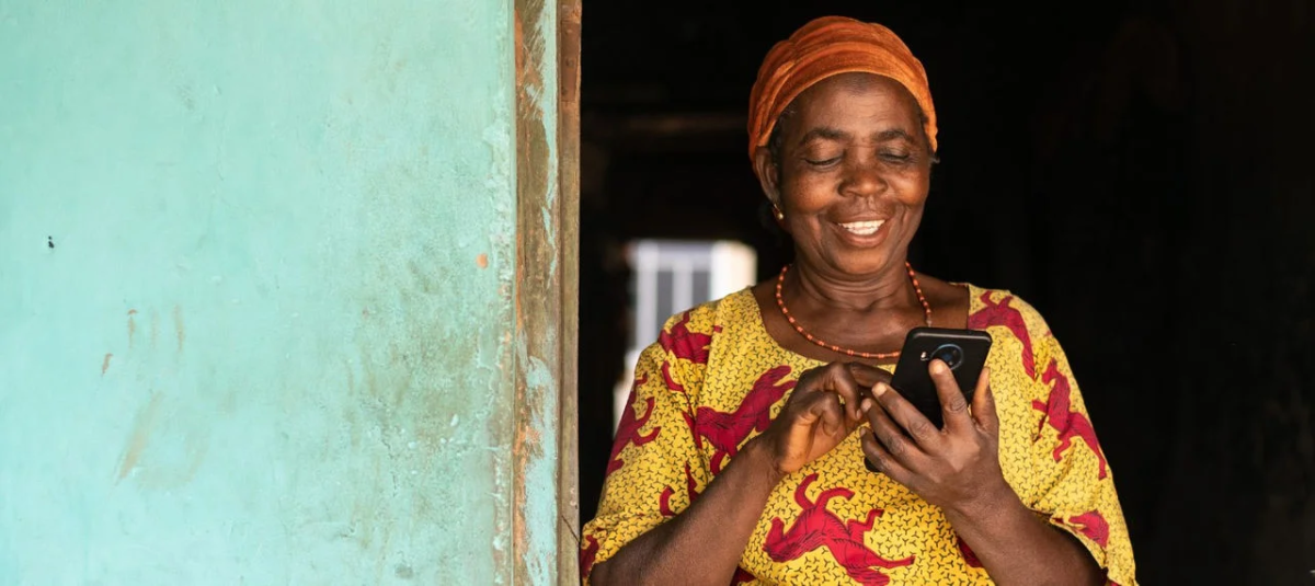 A person using a cell phone