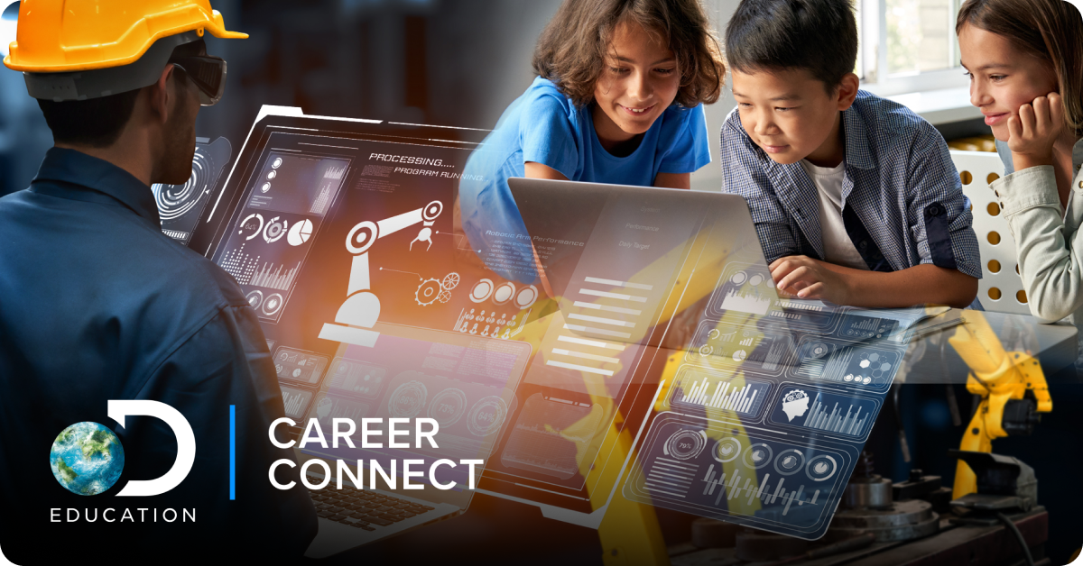 "Career Connect" with children interacting with a screen
