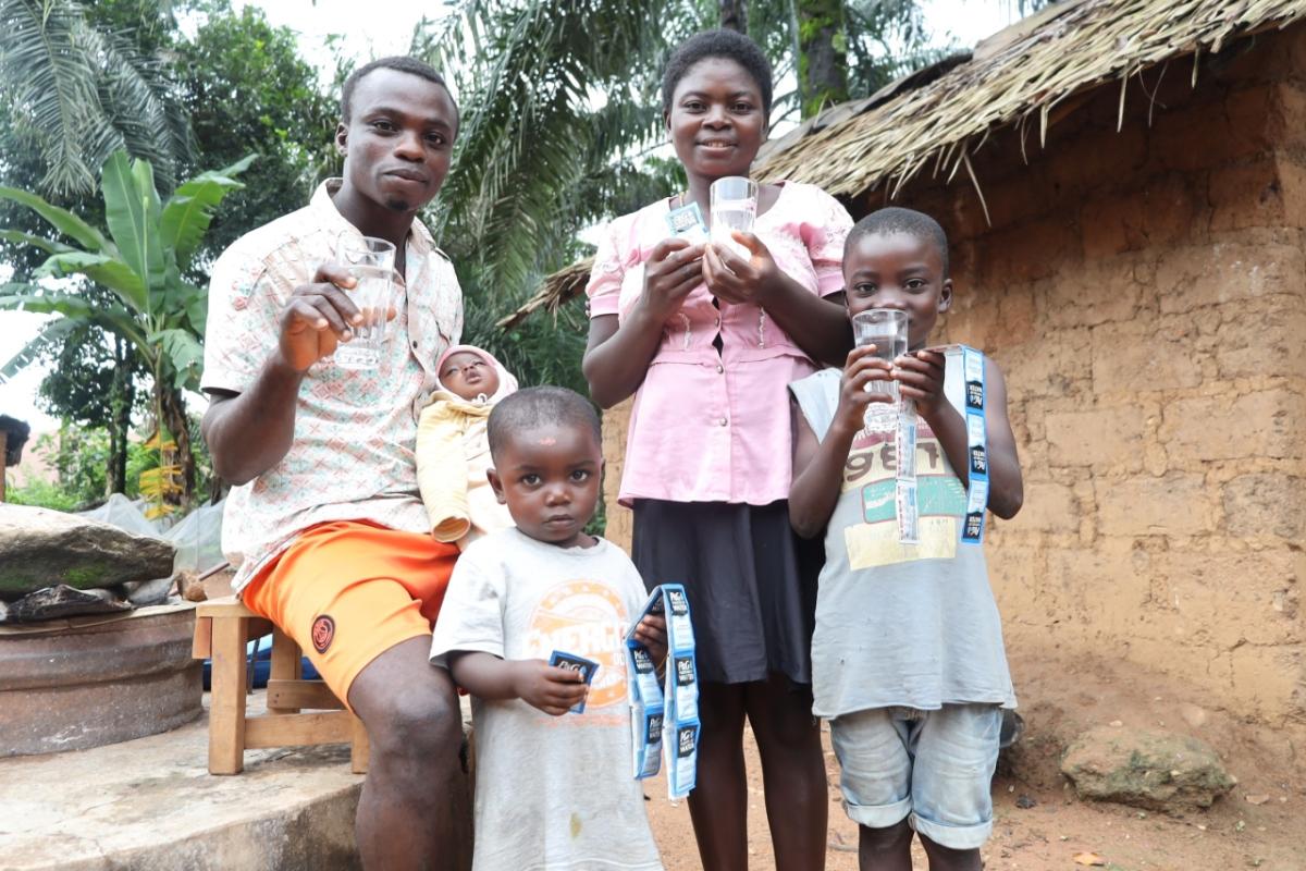 Carrine, her husband and three children, Cameroonian refugees living in Amana, a community in Obanliku, a Local Government Area of Cross River State in Nigeria.