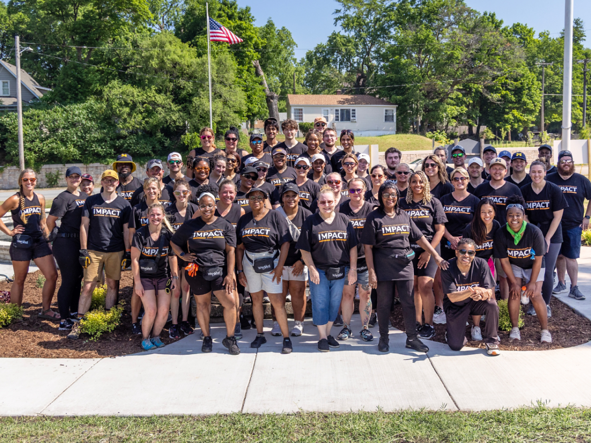 Large group of volunteers