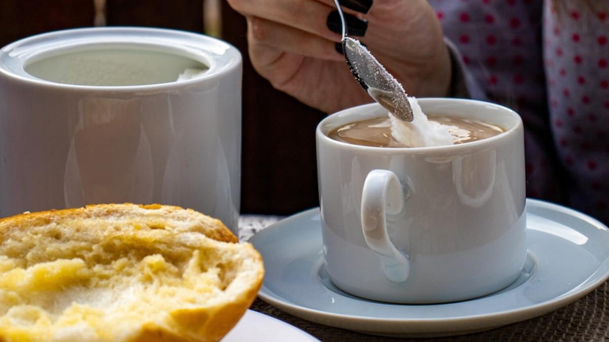 a cup of coffee and pastry