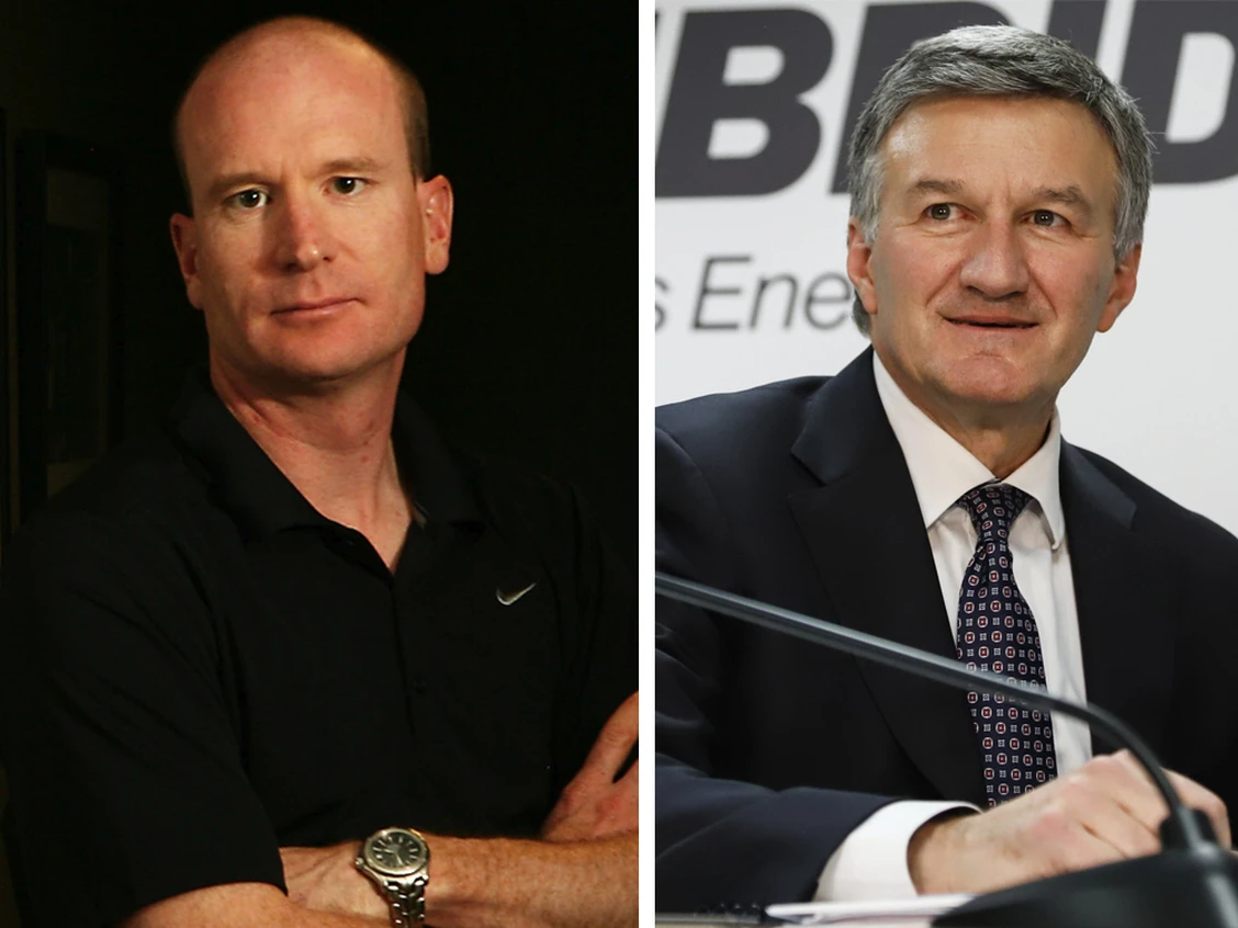 Image courtesy of Calgary Herald Darren Gee, CEO of Peyto Exploration Development (left), and Enbridge CEO Al Monaco
