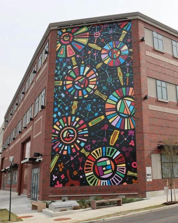 Mural on corner of building