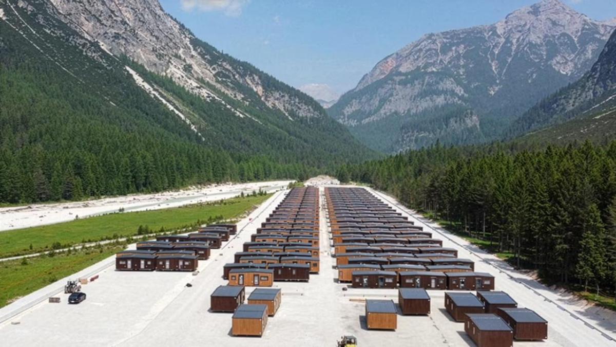 infrastructure below mountains