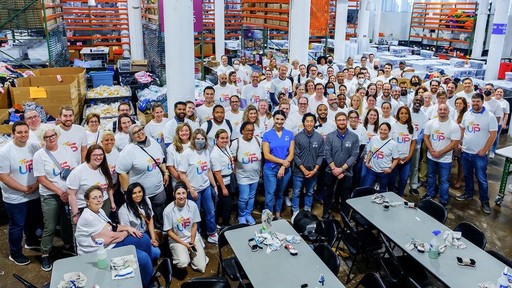 Large group of Team Up Volunteers