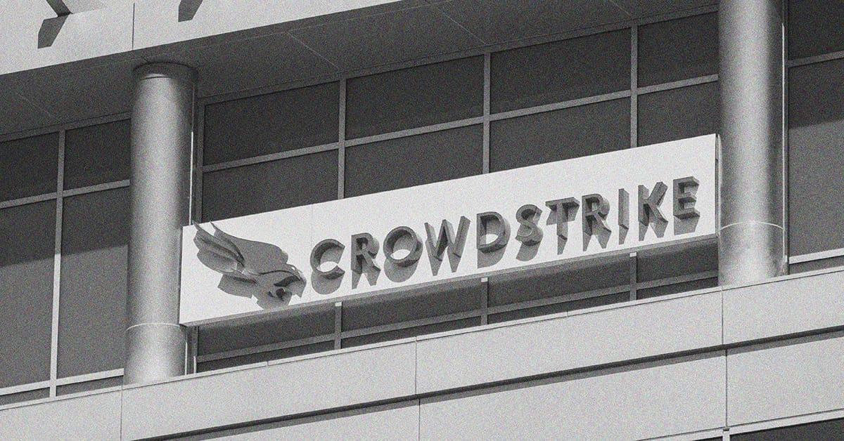 Image courtesy of Corporate Compliance Insights "Crowdstrike" sign on the side of a building