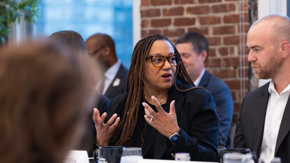 Karen Blanks Ellis at Climate Week NYC 2025 Photo credit: Jonathan Heisler " "
