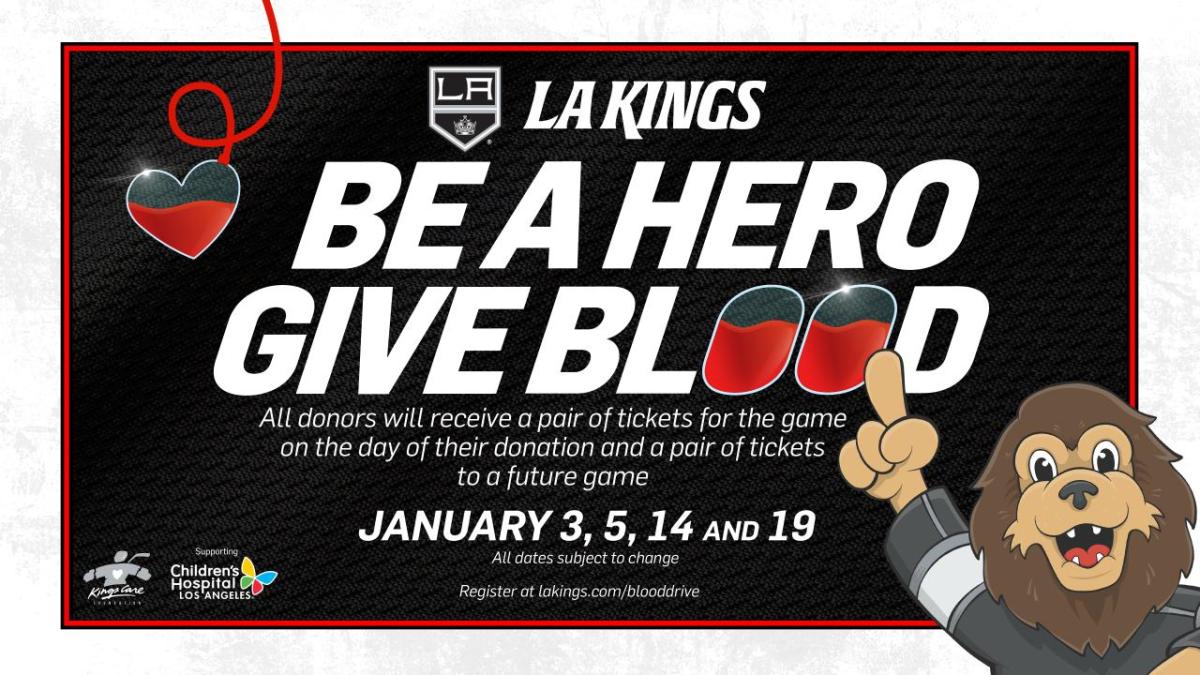 Flyer for LA Kings and Children's Hospital LA's mobile blood drive.
