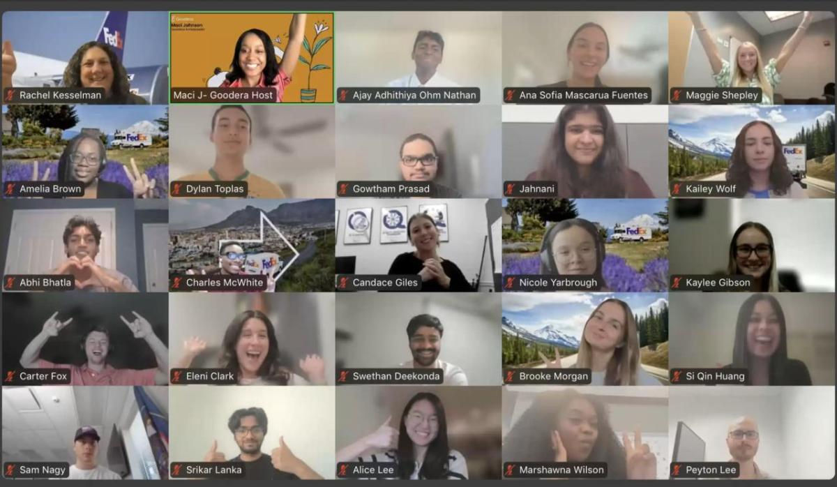 Screenshot of people on a Zoom call
