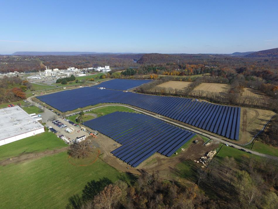 DSM North America's newly expanded 66 acre solar field in Belvidere, New Jersey.