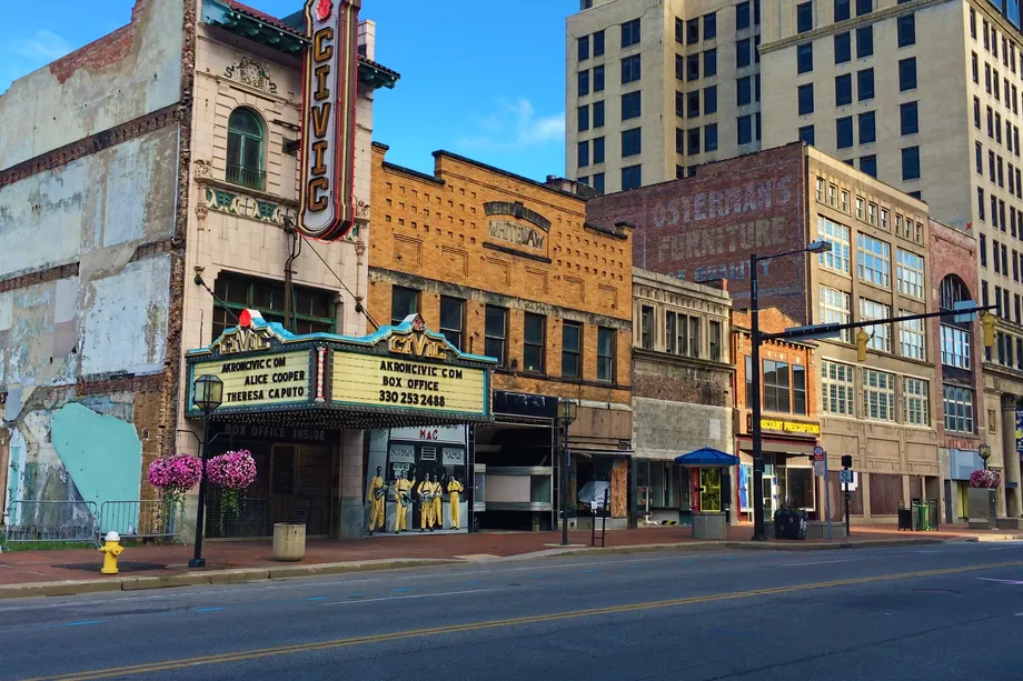 A 2016 photo of Akron, Ohio, which became the first city to host eBay’s Retail Revival program. Courtesy Shutterstock