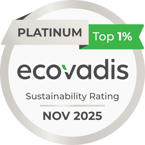 EcoVadis Platinum Top 1% Sustainability Rating Nov 2025 logo