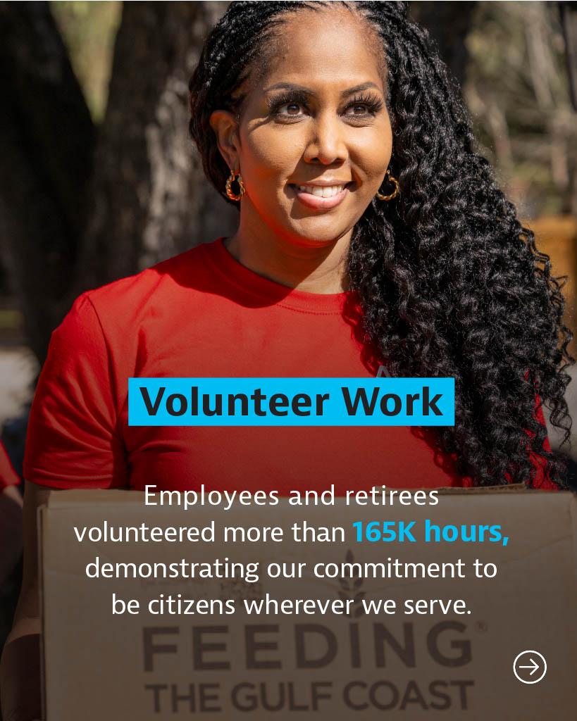 "volunteer work" with person volunteering in background