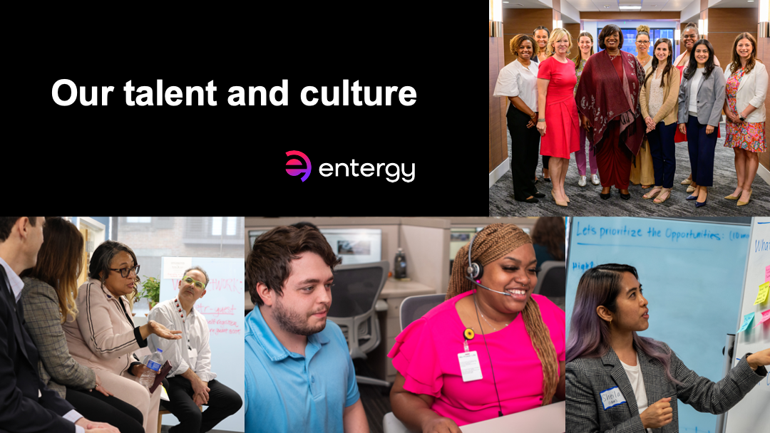 Collage of Entergy employees, "Our talent and culture"