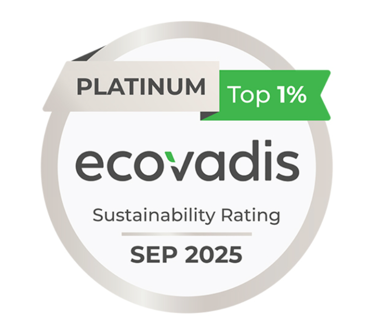 Platinum top 1% ecovadis sustainability rating Sep 2025