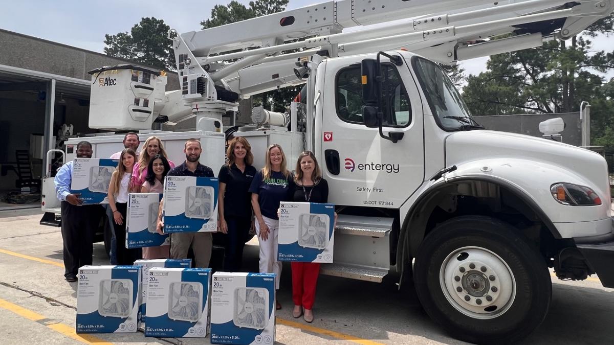 Group photo with Entergy Truck