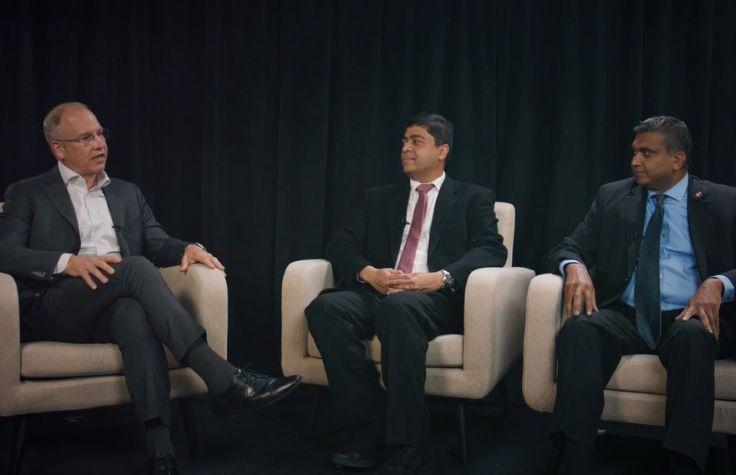 Dr. Phil Febbo, Dr. Vivek Subbiah, and Dr. Prasanth Reddy at ASCO 2023