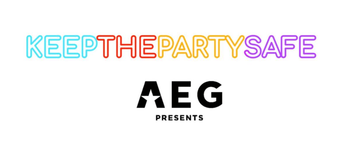 AEG Presents partners with Keep The Party Safe logos for AEG Presents and Keep The Party Safe