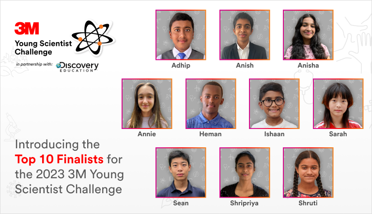 3M Young Scientist Challenge, headshot of 10 finalists