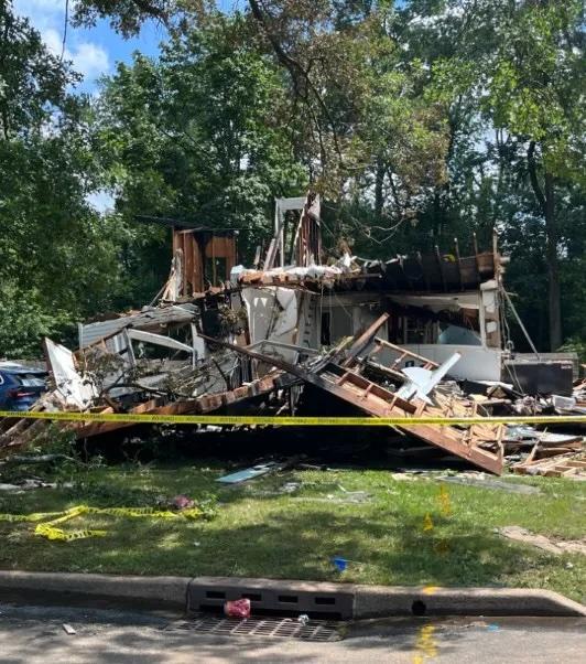 Collapsed house