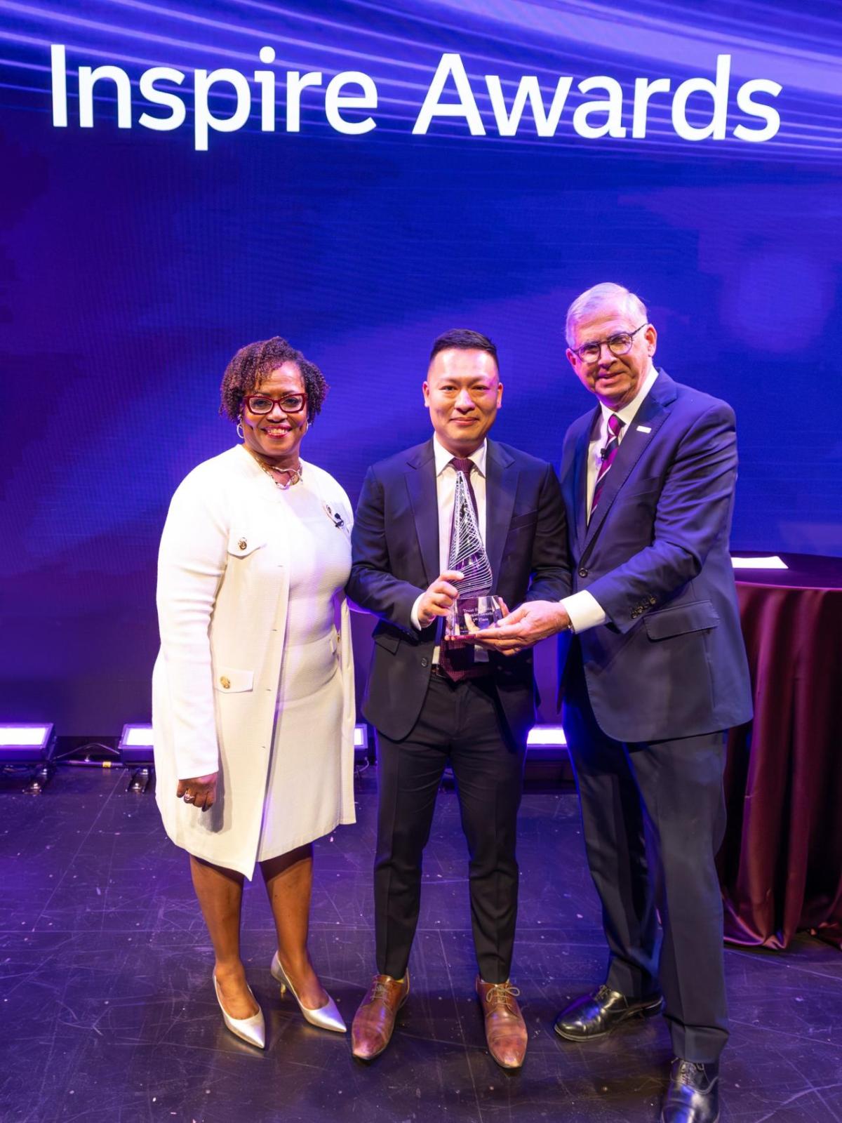 Inspire Awards: accepting an award