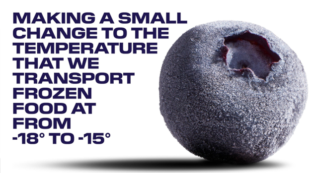 "Making a small change to the temperature that we transport frozen food at from -18 - -15"