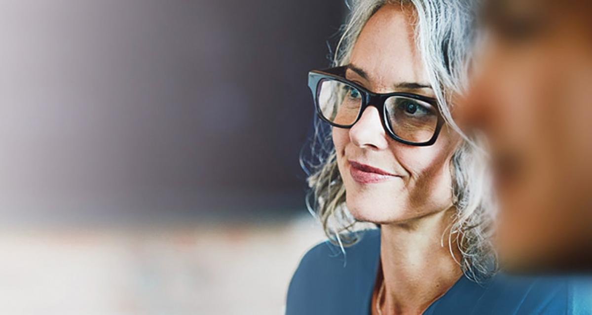 Woman listening in a meeting