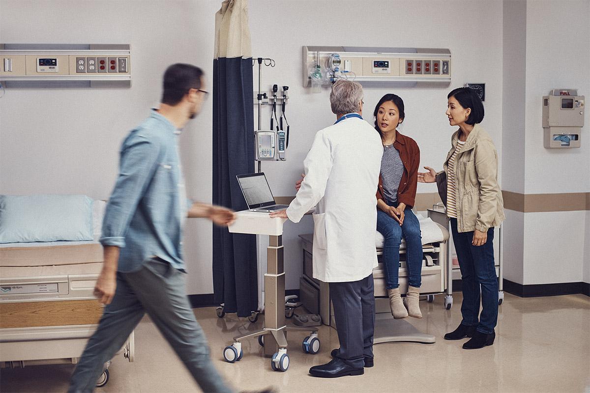 HP Sure View is a security feature that obscures sensitive patient data on laptop screens.