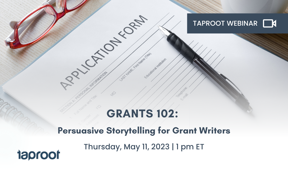 Grant application form with blank spaces with a pen and pair of glasses near form.