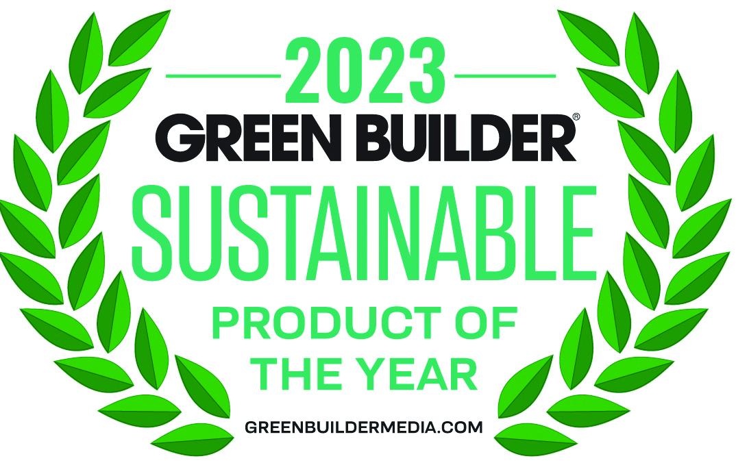 Logo "2023 GREEN BUILDER Sustainable product of the year"