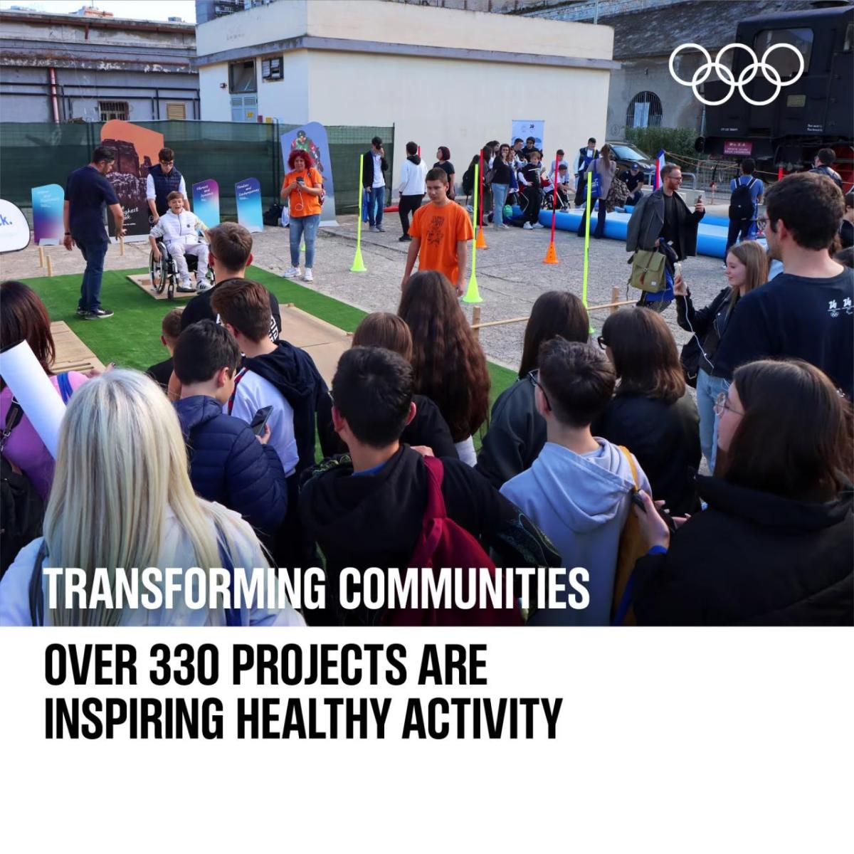 group event with "transforming communities - over 330 projects are inspiring healthy activity"