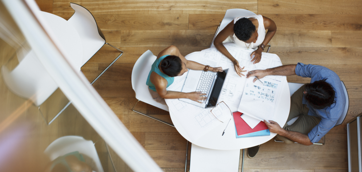 group working from above