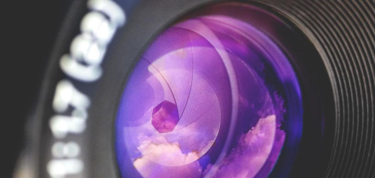 closeup of a camera lens
