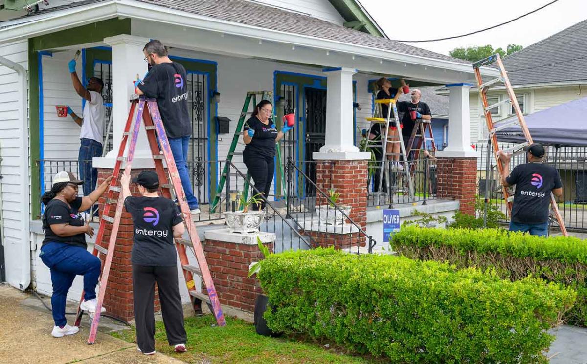 people working on a house