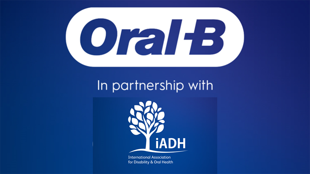 Oral-B logo "in partnership with iADH"