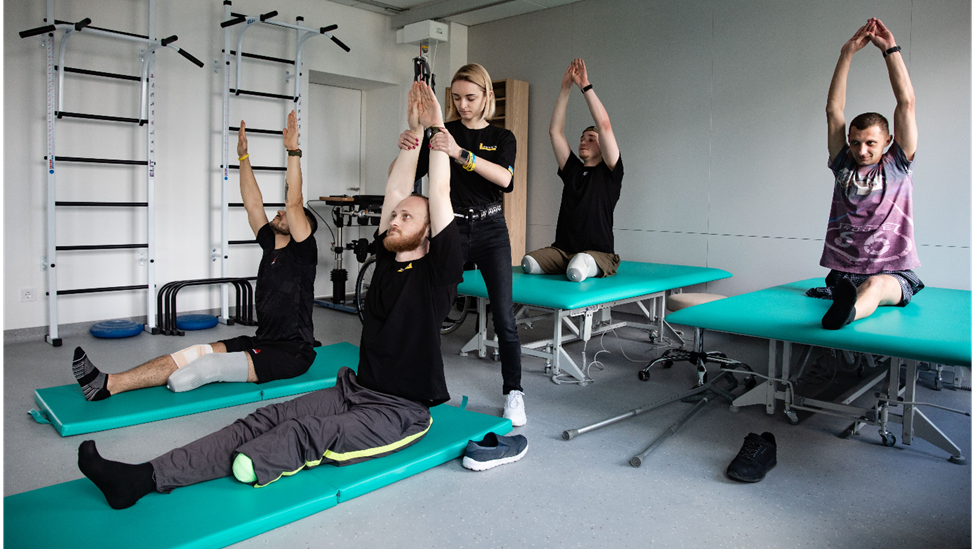 Team sports and regular exercise sessions at the gymnasium are part of life at Unbroken National Rehabilitation Center in Lviv. (Unbroken) Team sports and regular exercise sessions at the gymnasium are part of life at Unbroken National Rehabilitation Center in Lviv. (Unbroken)