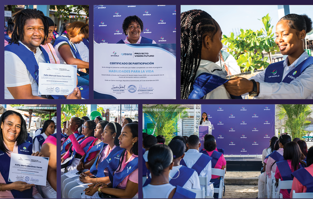 Collage showing women entrepreneurs receiving certificates, attending a graduation ceremony, and interacting with mentors during a community training programme.