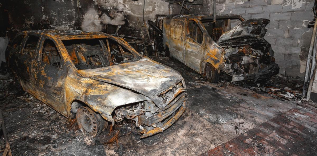 two burned electric cars