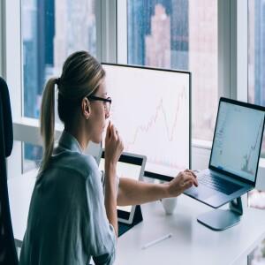 Person using computer at a desk