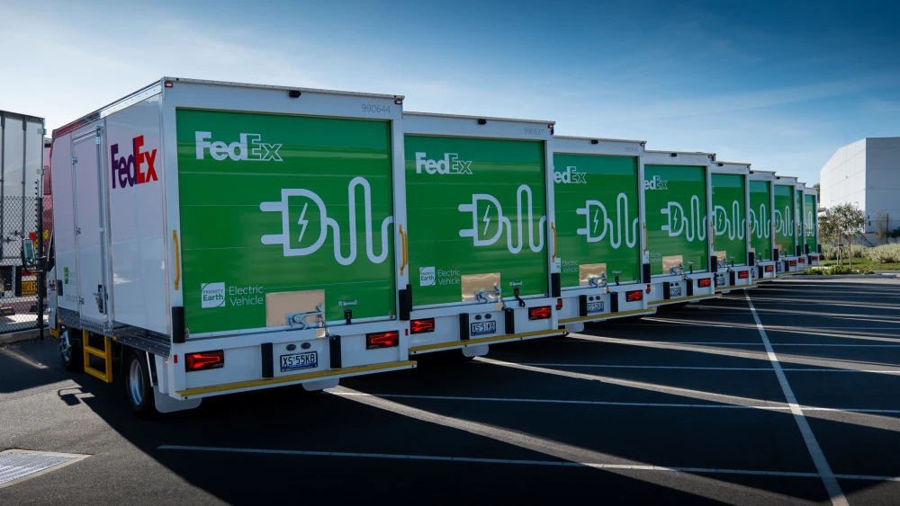 Electric FedEx vehicles