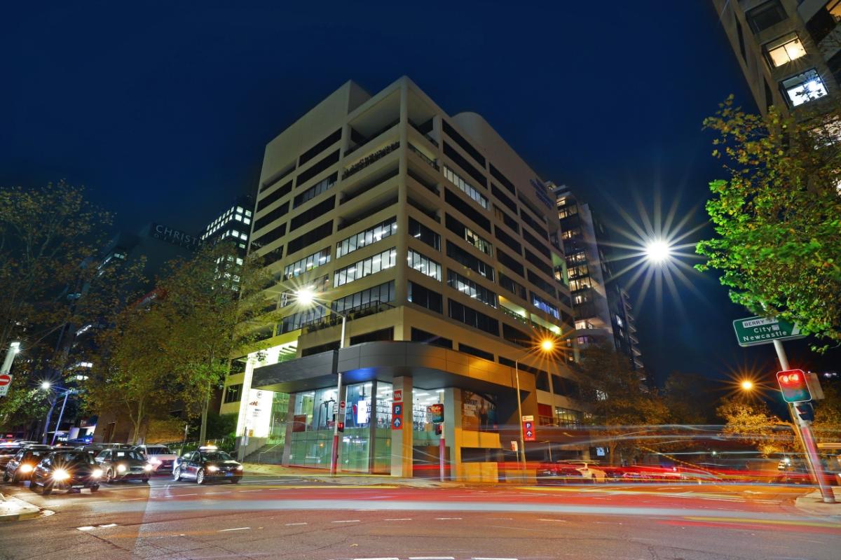 office building at night