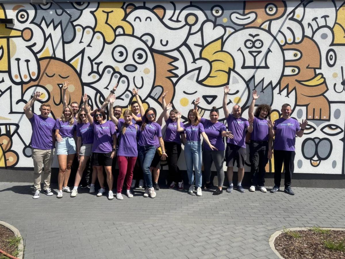 Poznan employees at the local animal shelter. 