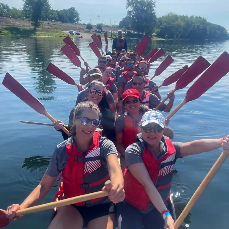 People on a dragon boat