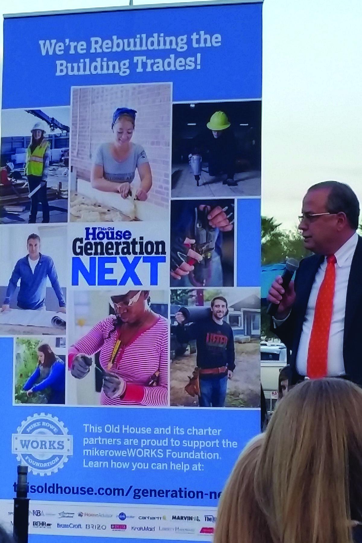 LIXIL Americas president and CEO Steven Delarge recently attended a White House meeting supporting skilled trade careers. LIXIL Americas is a founding sponsor of Generation NEXT, an initiative that funds scholarships for future trade professionals. Delarge is pictured here at the Generation NEXT kick-off event in January 2017.