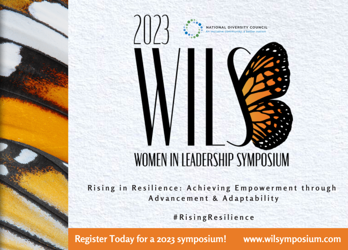 Banner for "Women in Leadership Symposium"