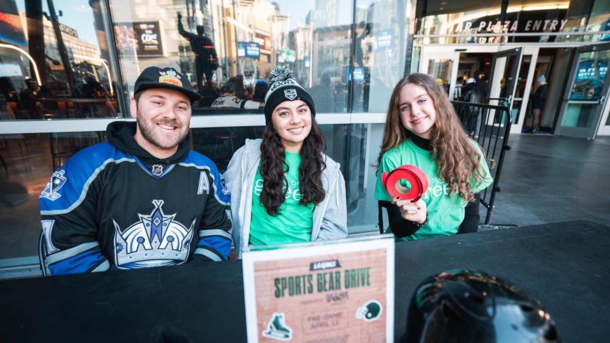 LA Kings hosted a used sports gear drive in April to celebrate Earth Month.