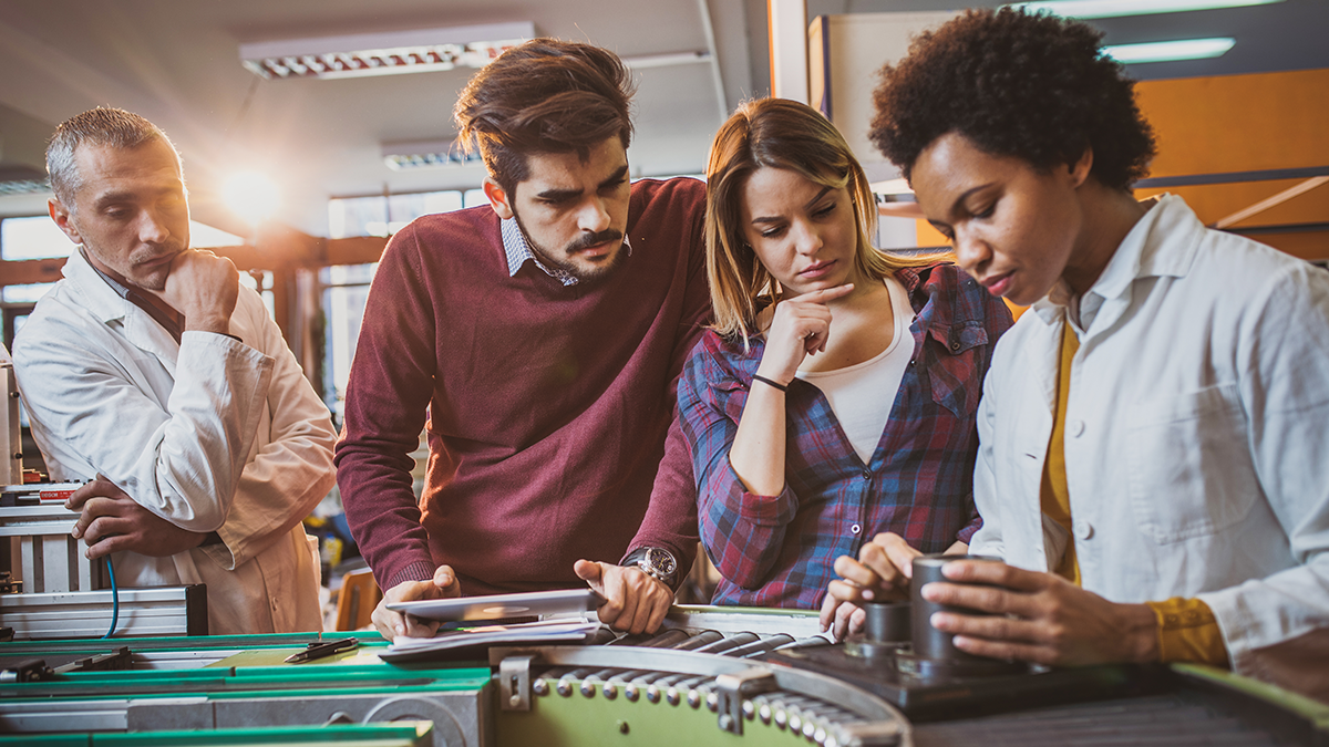 A group of people working on a project.