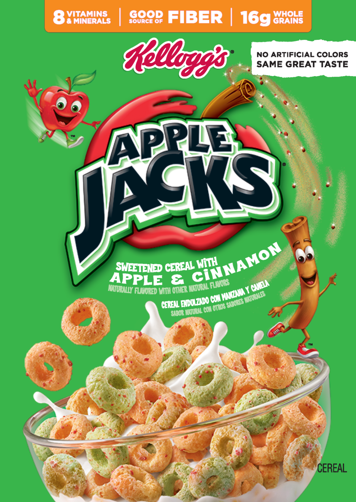 Box of Apple Jacks with Natural Colors